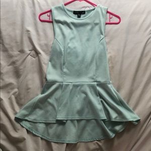 Teal peplum tank top